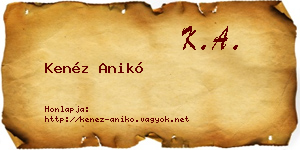 Kenéz Anikó névjegykártya